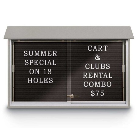 United Visual Products Outdoor Enclosed Combo Board, 72"x36", Bronze Frame/Black & Cobalt UVCB7236ODBZ-BLACK-COBACC